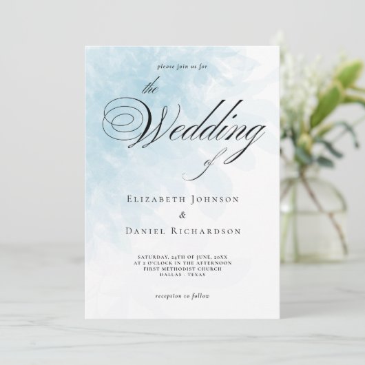 シフォーマルアンブルーウォーター結婚式招待状 招待状 (スタンド正面)