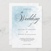 シフォーマルアンブルーウォーター結婚式招待状 招待状 (正面/裏面)