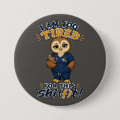 シフトに疲れすぎ フクロウ看護師 缶バッジ (正面)