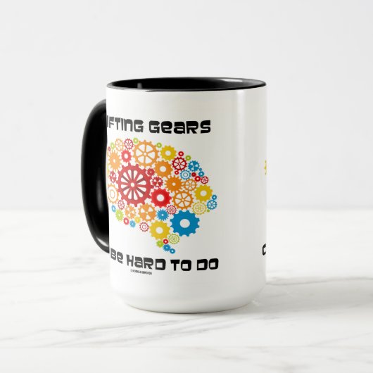 シフトギアは、脳のギアユーモアを行う懸命である可能性がある マグカップ (正面左)