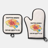 シフトギアは、脳のギアユーモアを行う懸命である可能性がある 鍋つかみ&鍋敷きセット (正面)