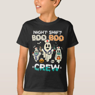 シフトブーブクルーナース幽霊ハロウィーンナースRn Tシャツ