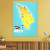 シフノス島 ギリシャ レトロ地図 キャンバスプリント (インサイチュ (リビング))