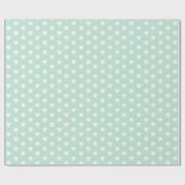 シフモダンオーム造幣緑白星模様 ラッピングペーパー (フラット)