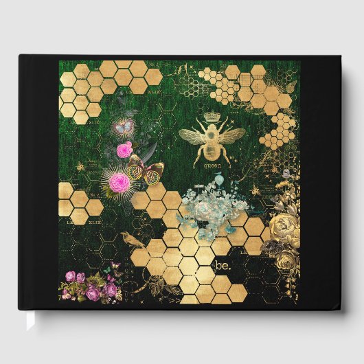 シフランスのックビクトリアン，ビー，フローラ,金ゴールドフォイル，ベル ゲストブック (正面)