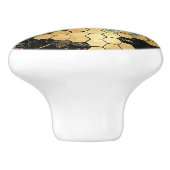 シフランスのックビクトリアン,ビー,フローラ,金ゴールドフォイル,ベル セラミックノブ (側面)