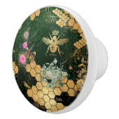 シフランスのックビクトリアン,ビー,フローラ,金ゴールドフォイル,ベル セラミックノブ (右)