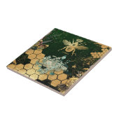 シフランスのックビクトリアン,ビー,フローラ,金ゴールドフォイル,ベル タイル (側面)