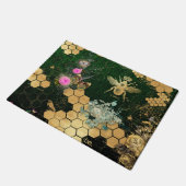 シフランスのックビクトリアン，ビー，フローラ,金ゴールドフォイル，ベル ドアマット (アングル)