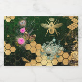 シフランスのックビクトリアン,ビー,フローラ,金ゴールドフォイル,ベル フードラベル (シングルラベル)