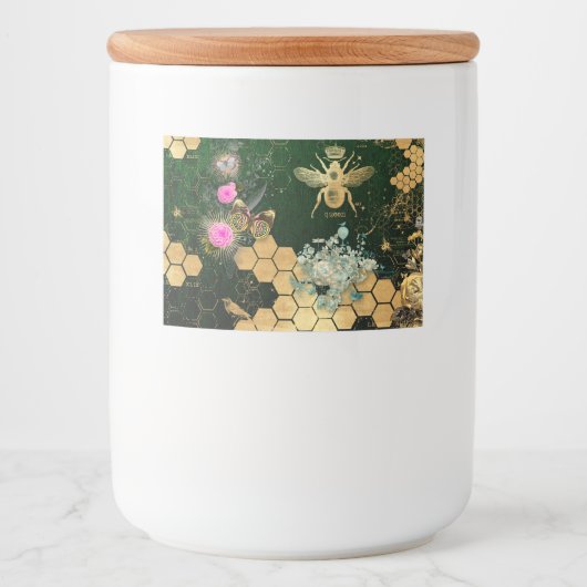 シフランスのックビクトリアン,ビー,フローラ,金ゴールドフォイル,ベル フードラベル (正面)