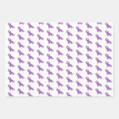 シフードッグシルエットパープルハッピーバースデー ラッピングペーパーシート (正面3)