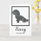 シフードッグシルエットペット悔やみや弔慰 カード (黄色い花)