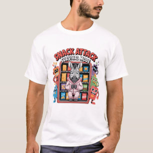 シブかわヒョウ柄「スナック・アタック・サバイバルモード」Tシャツ Tシャツ