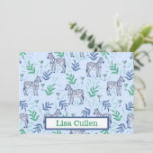 シブパーソナライズされたラとマ名門私立校風のルティーニスブルー サンキューカード (スタンド正面)