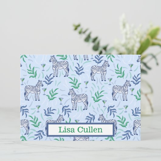 シブパーソナライズされたラとマ名門私立校風のルティーニスブルー サンキューカード (スタンド正面)