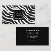 シブモダンラストライプブラックとホワイトカッコいい抽象芸術 名刺 (正面/裏面)