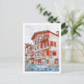 シブールフランストラベルプレイスウォーターカラー ポストカード (スタンド正面)