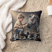 シブ絵画ラの女ストライプの子の クッション (ブランケット)