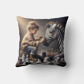 シブ絵画ラの女ストライプの子の クッション (裏面)