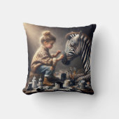 シブ絵画ラの女ストライプの子の クッション (正面)