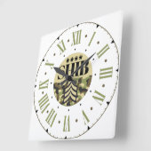 シブ陸軍将軍ローマ数字 スクエア壁時計 (傾斜)