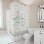 シプラップヴィンテージ木製ビクトリアン木自転車名 シャワーカーテン (インサイチュ)