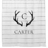 シプラ素朴プフェイクアントラーモノグラム |農家 シャワーカーテン (正面)