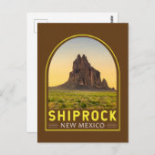 シプロックニューメキシコレトロエンブレムアートヴィンテージ ポストカード (正面/裏面)