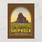 シプロックニューメキシコレトロエンブレムアートヴィンテージ ポストカード (正面)