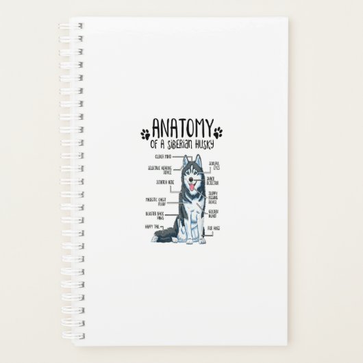シベリアおもしろいのハスキー犬好きの解剖学の贈り物 プランナー手帳 (正面)