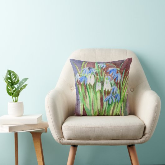 シベリアのスクイル青春絵を描の花 クッション (椅子)