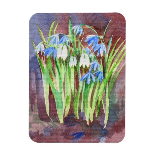 シベリアのスクイル青春絵を描の花 マグネット (縦)