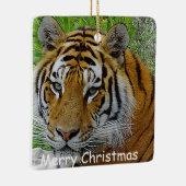 シベリアのタイガーのクローズアップ顔 セラミックオーナメント (右)