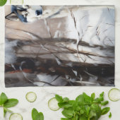 シベリアのハスキーが雪のクリスマスを過ごす キッチンタオル (折り畳み)