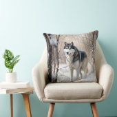 シベリアのハスキーが雪のクリスマスを過ごす クッション (椅子)