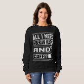 シベリアのハスキーとコーヒーのシベリがおもしろい必要 スウェットシャツ (正面フル)