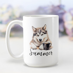 シベリアのハスキーとコーヒーマグ、態度の犬 コーヒーマグカップ