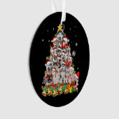 シベリアのハスキーなクリスマスツリーのライト |犬のクリスマス オーナメント (正面)