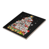 シベリアのハスキーなクリスマスツリーのライト |犬のクリスマス タイル (側面)