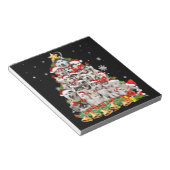 シベリアのハスキーなクリスマスツリーのライト |犬のクリスマス ノートパッド (アングル)