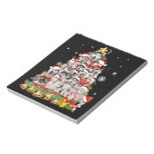 シベリアのハスキーなクリスマスツリーのライト |犬のクリスマス ノートパッド (回転)