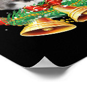 シベリアのハスキーなクリスマスツリーのライト |犬のクリスマス ポスター (角)