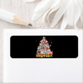 シベリアのハスキーなクリスマスツリーのライト |犬のクリスマス ラベル (インサイチュ)