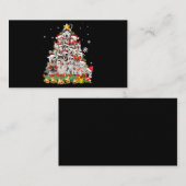 シベリアのハスキーなクリスマスツリーのライト |犬のクリスマス 名刺 (正面/裏面)