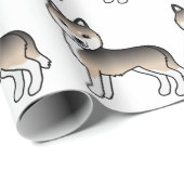 シベリアのハスキーのかわいい犬パターン ラッピングペーパー (ロールコーナー)