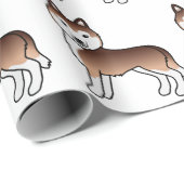 シベリアのハスキーのかわいい犬柄 ラッピングペーパー (ロールコーナー)