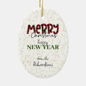 シベリアのハスキーのギフトボックスの喜び世界休日 セラミックオーナメント (裏面)