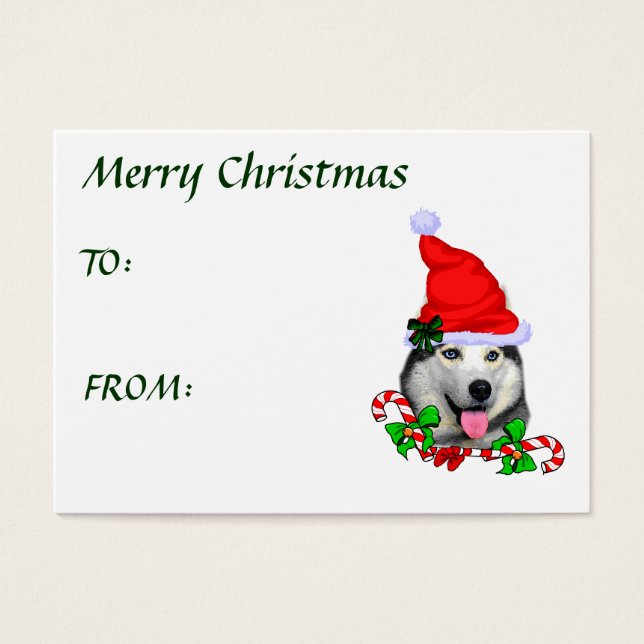 シベリアのハスキーのクリスマスプレゼント (正面)