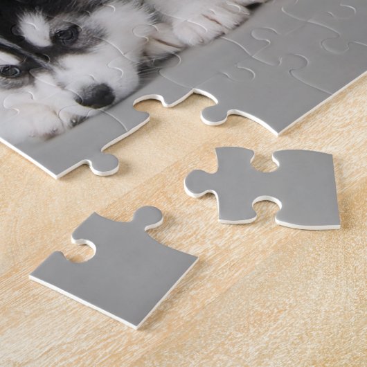 シベリアのハスキーの子犬ポートレート ジグソーパズル (側面)